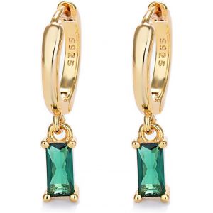 Kal-Boucles D'oreilles Femme Avec Drop Vert, Boucles D'oreilles Doré Femme 14k Boucles D'oreilles Femme Ou Femme Et Homme 2pcs - Neuf