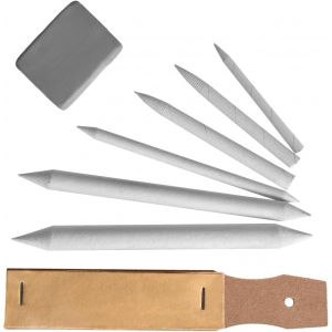 Accessoires De Dessin Set Mélange De Moignons Et Tortillions Crayon De Verre Pointeur Avec Gomme À Effacer, 8 Pièces[App8811428] - Neuf