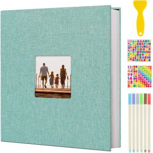 Tianyi-Album Photo Adhesif Diy Traditionnel Scrapbook 40 Pages, Scrapbooking Album Mariage Livre D'or, Idee Cadeau Original Pour Valentin De Noël Anniversaire (Turquoise) - Neuf