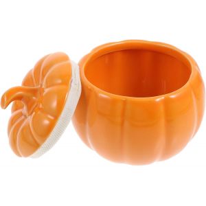 Cmws-Pots De Bonbons Pour Buffet De Bonbons Pot De Bonbons Dhalloween Plat De Bonbons À La Citrouille Bidon De Stockage Cocotte Individuelle Canette De Café Céramique Avec Couverture - Neuf
