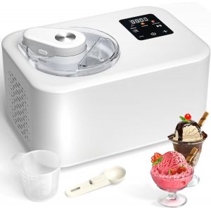 NouvelHorizonstore-Sorbetiere Turbine a Glace avec Compresseur 1,2L, Sorbeti&egrave;re Electrique Auto-refroidissan, Machine a Glace pour Faire Sorbets/Cr&egrave;me Glac&eacute;e/Gelato - Neuf