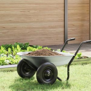 vidaXL Remplacement du plateau de brouette Argent&eacute; 90 x 63 x 28 cm - Neuf