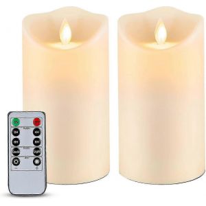 Bougies Sans Flamme &Eacute;tanches D'ext&eacute;rieur (6 X 3,25 Pouces), Bougies Led &Agrave; Flamme Vacillante Et Mobile, Bougies &Agrave; Piles Avec T&eacute;l&eacute;commande - Neuf