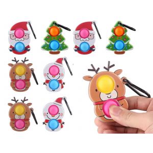 Lot de 8 porte-cl&eacute;s de No&euml;l anti-stress pour soulager le stress et stimuler les capacit&eacute;s sensorielles. - Neuf