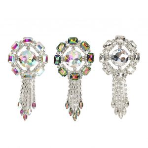 3pcs Verre Cristal Strass Broche 3 Couleurs &Agrave; La Mode Pompon Strass Broche Broche Pour Femmes V&ecirc;tements D&eacute;coration - Neuf