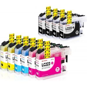 LC223 Cartouches d'encre Compatibles avec Brother LC-223 LC221 LC-221 pour MFC-J5320DW J4420DW J4620DW J4625DW J480DW J5620DW J5625DW J5720DW J680DW J880DW DCP-J4120DW J562DW,Lot de 10 - Neuf