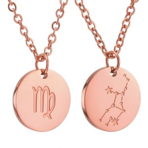 Kal-Zodiac Chain - Collier Pendentif Zodiaque Or/Argent/Or Rose I Collier Zodiaque Acier Inoxydable Femme, Collier Acier Inoxydable Femme - Neuf