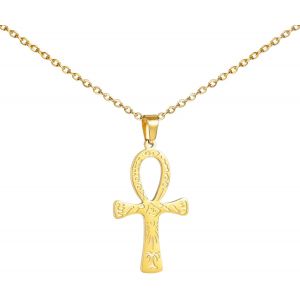 Kal-Collier Croix Ankh Pour Femme Pendentif Croix Clé De Vie Tour De Cou Classique Amulette Copte Egyptienne Bijoux Cadeaux Pour Fille Hommes - Neuf