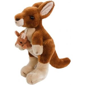 TDRFL-Doudou Kangourou Avec Bébé 27 Cm Beige/Marron - Neuf