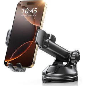 Support Telephone Voiture, 360&deg; Rotatif Porte Telephone Voiture Pour Tableau Bord/Pare-Brise, Aspiration Sup&eacute;rieure & Stable, Accroche T&eacute;l&eacute;phone Voiture Pour Iphone, Galaxy, Etc (4-7 Pouces) - Neuf