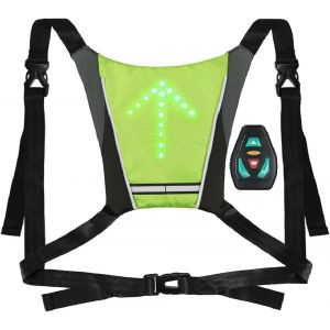 Jexnovashop-Amnn Gilet De Cyclisme À Led, Gilet Réfléchissant À Led Avec Indicateur De Direction - Télécommande, Feux De Direction, Rechargeable Par Usb, Installation Facile Pour Témoin De Sécurité À - Neuf