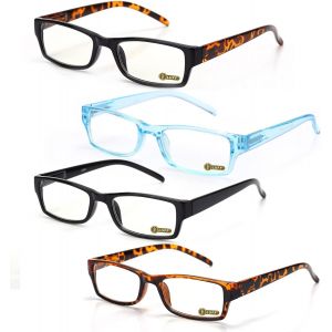 Lunettes De Lecture Pour Hommes Femmes - Anti Lumière Bleue Lunette Loupe Mode Lunettes De Vue Légères Ordinateur Élégant Durable Optique Presbyte Réduction De La Fatigue Oculaire,4pack - Neuf