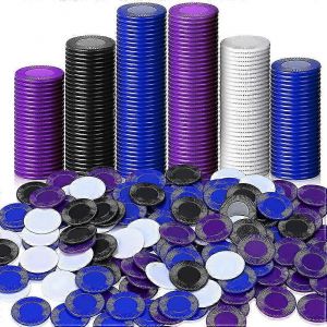 400 pi&egrave;ces en plastique Poker Chips Jeu Jetons 4 couleurs Compteur Carte pour le jeu Comptage Bingo Jeu Jetons Carte,2 - Neuf