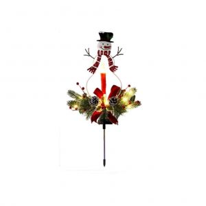 Hjlian Lampe Solaire D'exterieur A Led, Impermeable, Motif Bonhomme De Neige Peint, Decoration De Jardin Ou De Pelouse - Neuf