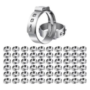 60PCS 3/4 pouces PEX colliers,colliers de serrage à oreille unique en acier inoxydable pour les raccords de tuyauterie PEX - Neuf