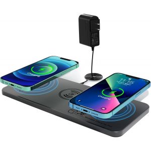 KALANKA-Chargeur sans fil, 3 en 1, station de charge Mag-Safe certifi&eacute;e Qi, chargeur sans fil portable pour plusieurs appareils pour iPhone 14/13/12/Samsung s&eacute;rie avec adaptateur&iquest; - Neuf