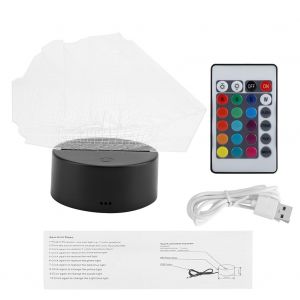 Hjlian Lampes De Table 3d A Led Avec Telecommande (Base Noire Et Telecommande) - Neuf