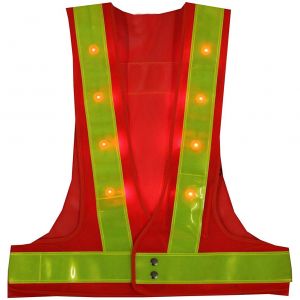 Gilet De Securite Reflechissant Haute Visibilite A 16 Led Pour Cyclisme, Gilet De Securite Nocturne Pour L'exterieur - Neuf