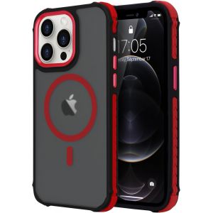 Eryi-Coque Magnétique Pour Iphone 12/12 Pro Compatible Avec Magsafe Recharge Sans Fil Étui Housse De Protection Antichoc En Tpu Antichoc/Pc Dur Housse Arrière Pour Iphone 12/12 Pro,Rouge - Neuf