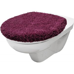 KAL-Housse D'Abattant De Wc - 38 X 48 Cm - Découpe En Microfibre Douce - Pour Un Confort Optimal Et Un Style - Violet - Neuf