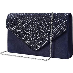 Pochette en satin Wedding Party Sac à main (bleu marine) - Neuf