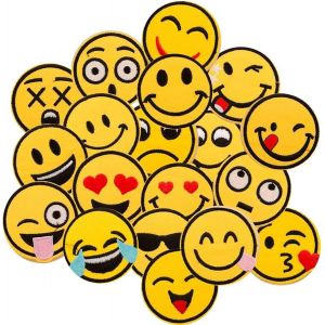 Broderie Patch 26 pcs Emoji-Expression Coudre-sur Fer sur les Patchs Enfants au Fer à repasser Patch pour la confection de Vêtements T-Shirt Veste Jeans Sac DIY - Neuf