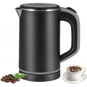 Petite Bouilloire &Eacute;lectrique 800Ml, Petite Bouilloire De Voyage, Bouilloire Compacte, 600W 5 Minutes &Agrave; &Eacute;bullition Rapide Mini Bouilloire En Acier Avec Arr&ecirc;t Automatique Et Protection &Agrave; Vide (Noir) - Neuf