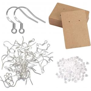 Mevronisshop-100 Pi&egrave;ces Hypoallerg&eacute;nique Crochet Boucle, Crochets Oreille Argent Sterling 925, Fabrication De Boucles Doreilles Bricolage, Crochet De Boucle D'oreille, Pour La Fabrication De Bijoux F - Neuf