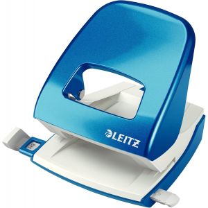 Perforateur, 30 feuilles, Réglette de guidage avec marquages des formats, Métal, Bleu métallisé, WOW, 50082036 - Neuf