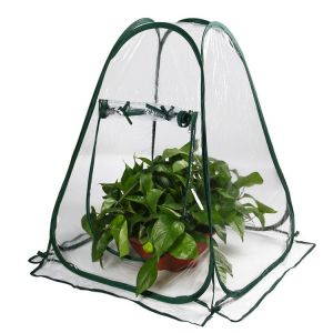Mini serre de culture escamotable, couverture de serre intérieure et extérieure en PVC, petit abri de jardin portable pour fleurs - 70 x 70 x 80 cm - Neuf