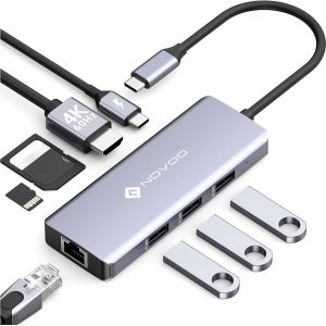 Hub Usb C 8 En 1 Adaptateur Usb C Vers Hdmi 4K, Usb 3.0 X 3, Gigabit Ethernet, Alimente Pd 100W, Lecture De Carte Sd/Tf, Multiport Usb Hub Pour Macbook Air Macbook Pro[Z125] - Neuf