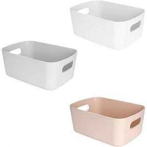 Dewenwils Panier De Rangement En Plastique Avec Poignées,Petit Boîte De Rangement Léger Bac Organis - Neuf