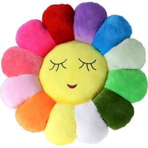 CAUC-48cm Soleil Fleur de sol Taie d'oreiller enfants doux Coussin de sol d'assise Chaise Canapé Coussinets pour pour chambre de fille et bébé Chambre d'enfant Décoration de la Maison - Neuf