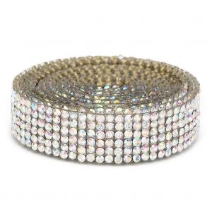 1 M De Bande De Strass En Cristal De Verre Thermocollante Pour Robe De Mari&eacute;e (Couleur Ab) - Neuf