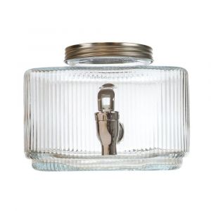 FONTAINE DISTRIBUTEUR BOISSON VERRE STRI&Eacute; CARR&Eacute; 3L - Neuf