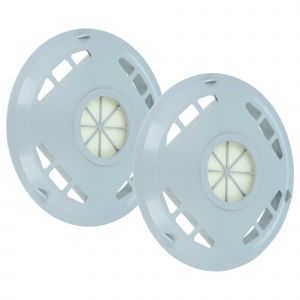 vhbw 2x Filtre compatible avec Nilfisk-Alto UZ 934 Terrier/Cubic, UZ 964 aspirateur - filtre de sortie d'air (filtre EPA), blanc / gris - Neuf