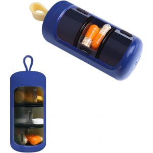 (Bleu) 3-Compartiment De La Boîte À Pilules Pour 7 Jours, 3 Daily Pilules, Portable Mini Boîte À Pilules, Étanche À La Lumière, Pour Les Voyages - Neuf