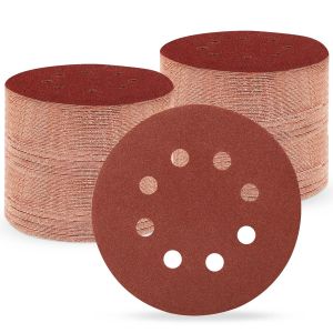 70 Pièces Disques Abrasifs 125mm, Papier Abrasif 8 Trous (Grain 40/60/80/120/180/240/320) Pour Ponceuse Orbitale Aléatoire - Neuf