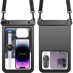 Pochette Étanche Smartphone [ Lot De 2], Pochette Téléphone Étanche Housse Étanche Smartphone Pour Iphone 15 14 13 12 Pro Max,Galaxy S22/S21/S20,Huawei P50 Pro Sac Étanche Jusqu'à 7.5 - Neuf