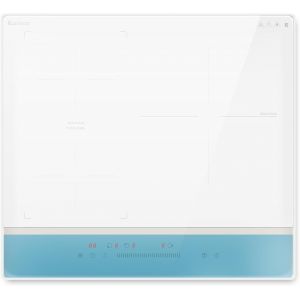 CHECARZHN--NO1-Plaque Induction Flexizone 3 Feux Encastrable Avec Verre Blanc Et Panneau De Commande Bleu, Table De Cuisson 60 Cm Avec Booster, Minuterie, Sécurité Enfant, 220V-240V, 6800W Sans Pr - Neuf