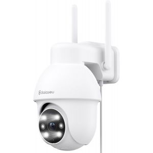 2K Ptz Outdoor Wifi Surveillance Camera, 360° Waterproof Ip Camera, Color Night Vision, Two-Way Audio, Instant Alert, Tf Card, Alexa Y4 - Neuf