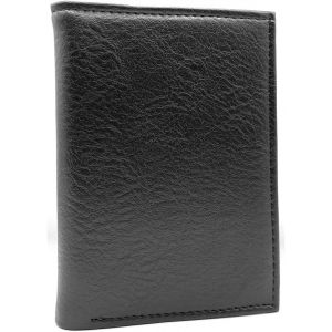 TRAHOO-- Portefeuille Homme - Format Moyen Classique - 3 Volets - 7 Carte Bleu, permis Conduire, Papier, Monnaie - Cuir synth&eacute;tique (Cuir synth&eacute;tique, Noir) - Neuf