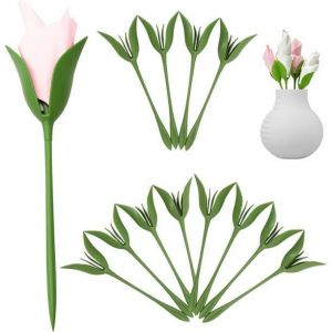 Ensemble De 12 Porte-Serviettes Bloom Et Serviette Avec Ronds De Serviette En Forme De Bouton De Fleur Torsad&eacute; Pour 12 Tables, Vert - Neuf