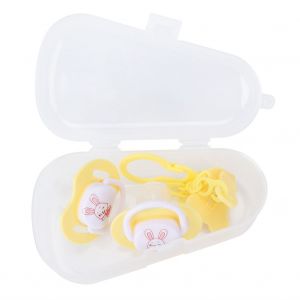 Sucette Souple Pour Bebe, Protection De L'environnement, Avec Chaine Pour Dormir (Jaune) - Neuf