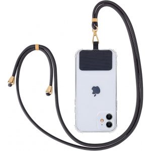 KALANKA-Compatible avec Cordon Telephone Portable Lanière de Téléphone Universelle Portable Bandoulière Réglable Cordon Téléphone Tour de Cou Telephone Compatible avec Tous Les Smartphones-Noir - Neuf
