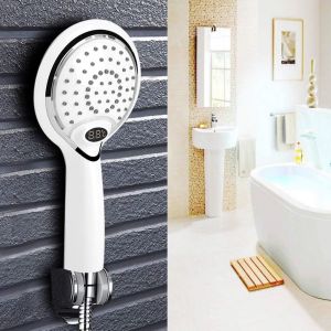 CAP-Affichage numérique de la température,Pommeau de Douche à LED, pulvérisateur de Douche à LED, pommeau de Douche à Filtre à Filtration, pommeau de Douche à Main Haute Pression pour Cheveux secs, P - Neuf