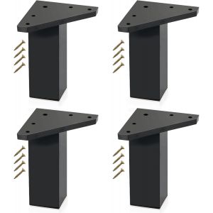 Pieds pour Meubles Lot de 4 Pieds,vis incluses-Couleur Noire-Pieds en r&eacute;sine ABS pour Tables,Tables,Tables,Meubles de Salle de Bains,Armoire,&eacute;tag&egrave;res (4 Pieds,Hauteur: 10 cm) - Neuf