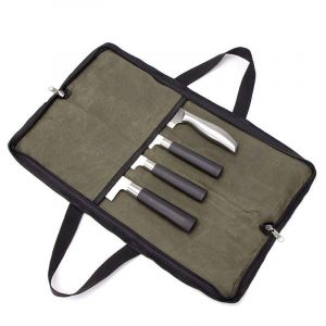 Sac À Couteaux De Chef Portable En Toile Cirée, 4 Emplacements, Sac De Rangement Pour Couteaux De Chef, Sac À Couteaux De Cuisine, Sac À Couteaux De Chef Professionnel - Neuf