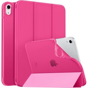 Coque Pour Ipad (A16) 11e Génération 11pouces 2025,Ipad 10e Gén 10,9"" 2022,Étui Avec Coque Arrière Tpu Souple À Rabat,Support Semi-Transparent,Réveil/Sommeil Auto,Rose Brillante - Neuf