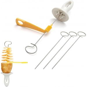 Râpe à pommes de terre en acier inoxydable, râpe spirale pour pommes de terre, idéal pour barbecue, friture, pique-nique, cuisine familiale, 22 x 11 cm, léger et facile à nettoyer - Neuf